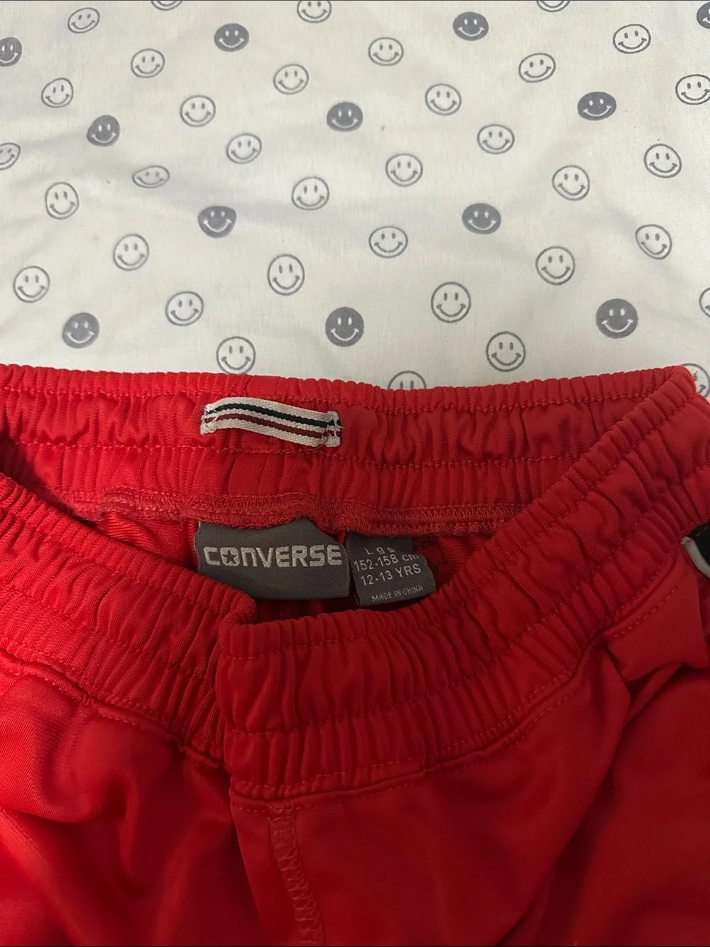 Converse Red Kids Sweatpants with Black Side Panels